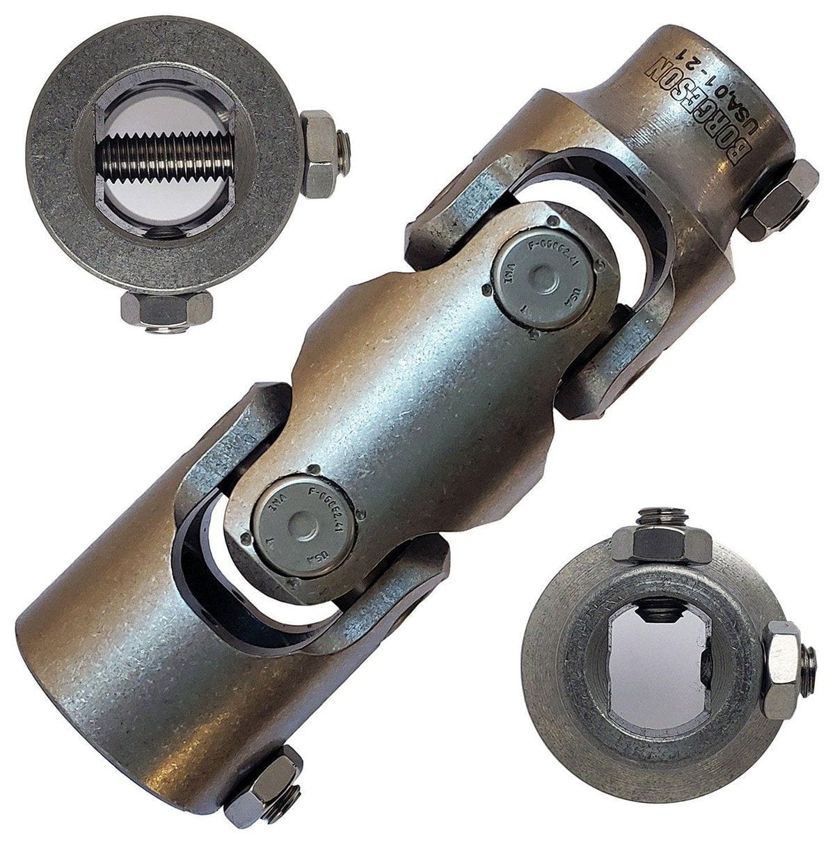 BORGESON 3/4"DD x 1"DD - Spline x Spline Borgeson Borgeson Stainless Steel Double Needle Bearing Universal Joint BOR134952 SR