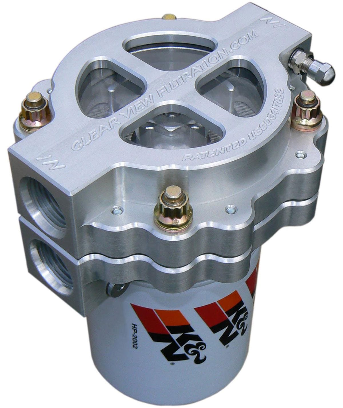 CLEARVIEW -12AN Inlet/Outlet Ports With 115 Micron Element, Suit Disposable Oil Clear View Filtration 4" Screw-On Oil Filter Assembly - Clear Anodised CV400-115 SR