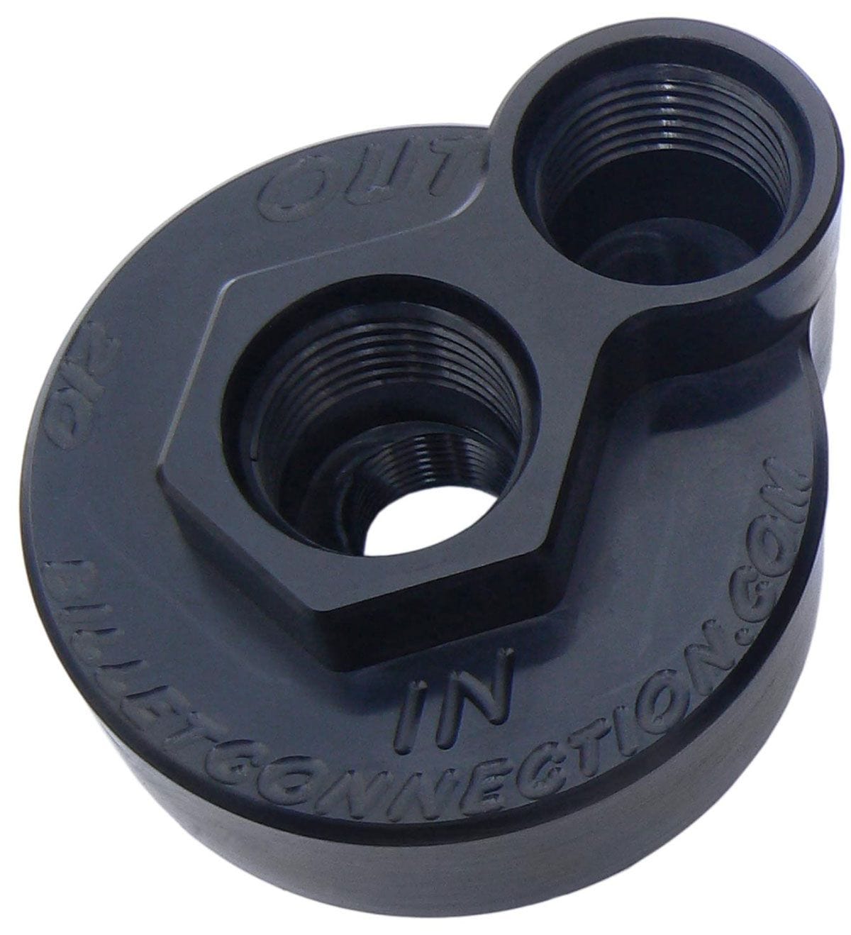CLEARVIEW Suit Ford & Dodge with 3/4" Thread Clear View Filtration -12AN Billet Oil Block Adapter Kit - Black Anodised CV210-B SR