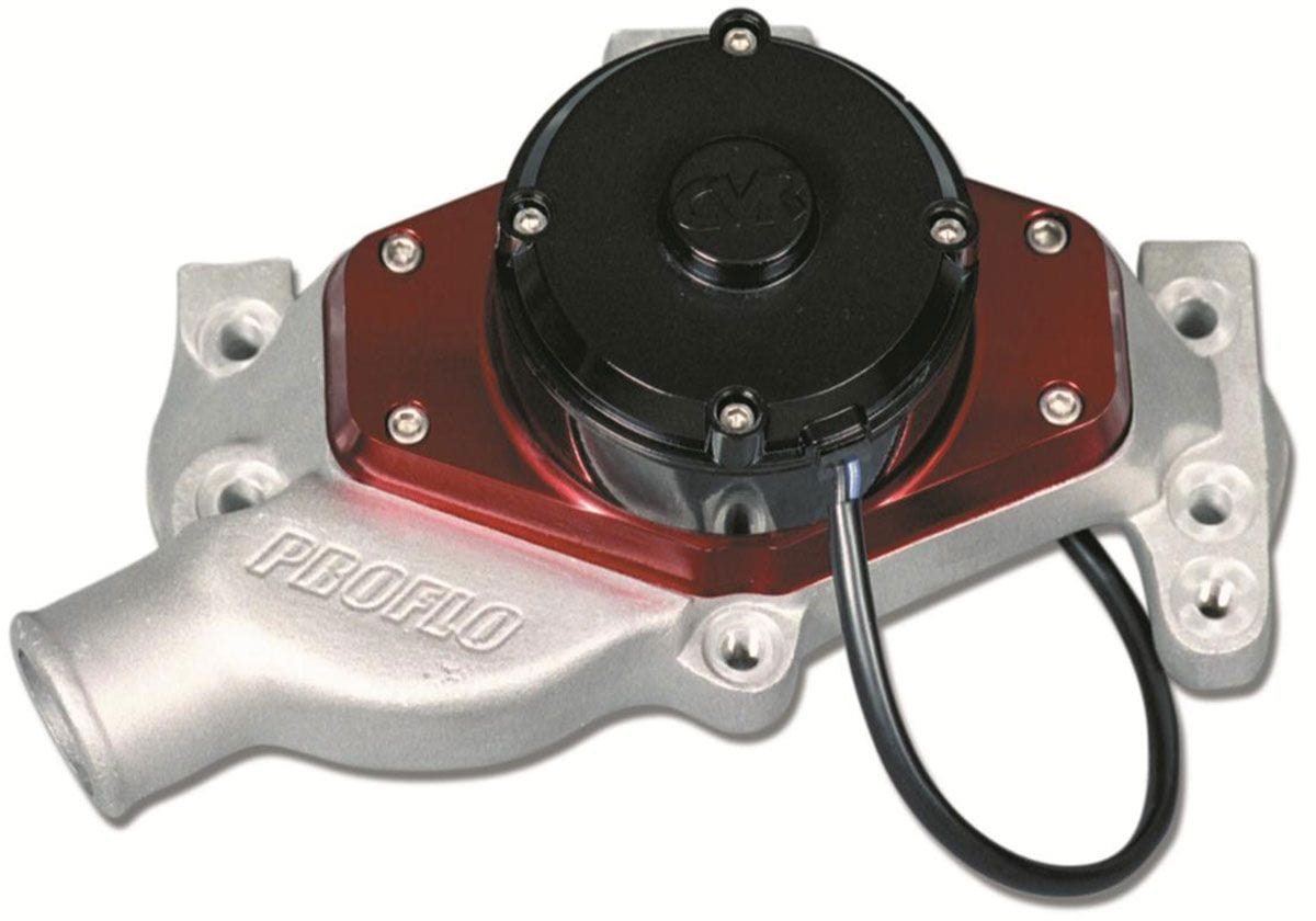 CVR Small Block Chevy - Red Anodised Face CVR Cast Proflo Maximum Electric Water Pump - 55 GPM CVR7550R SR