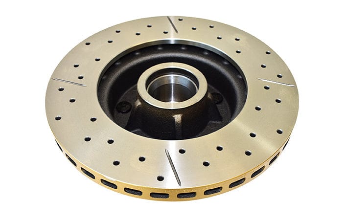 DBA Rotor Holden HQ/HJ/HX/HZ Street Gold Cross-drilled slotted Front DBA Disc Brake Rotors SR