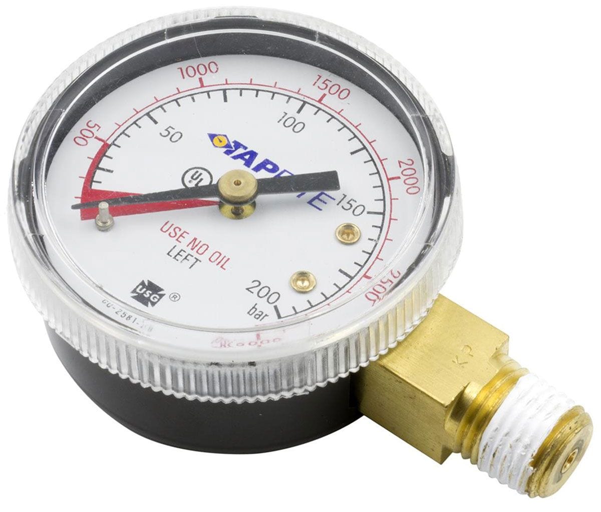 DEDENBEAR Dedenbear High Pressure Gauge for CO2 Regulator, 0-3000 psi DE-GHP SR