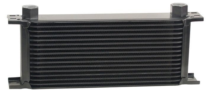 DERALE 13"W x 5-9/16"H x 2"D Derale Derale Stacked Plate Cooler 16 Rows, Inlet Size -10AN O-ring Female DP51678 SR