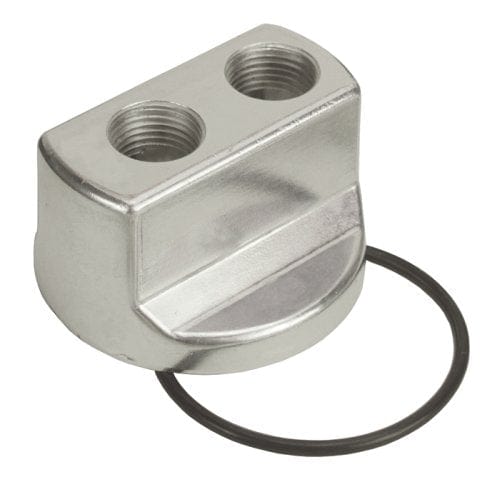 DERALE 3/4"-16 Engine Thread Size, 1/2" NPT Ports Derale Derale Standard Series Engine Spin-On Adapter DP15703 SR