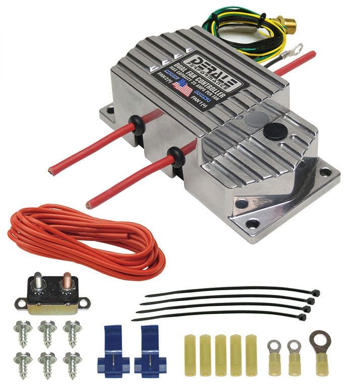 DERALE 3/8" NPT Thread-In Probe Design Derale Derale High Amperage Adjustable Dual Fan Controller, Max 35 Amps Per Fan DP16789 SR