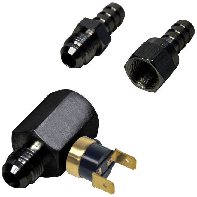 DERALE Hose Barb Fittings Included Derale Derale Universal Standard Series In-Line Fluid Thermostat -6 AN x -6 AN DP13021 SR