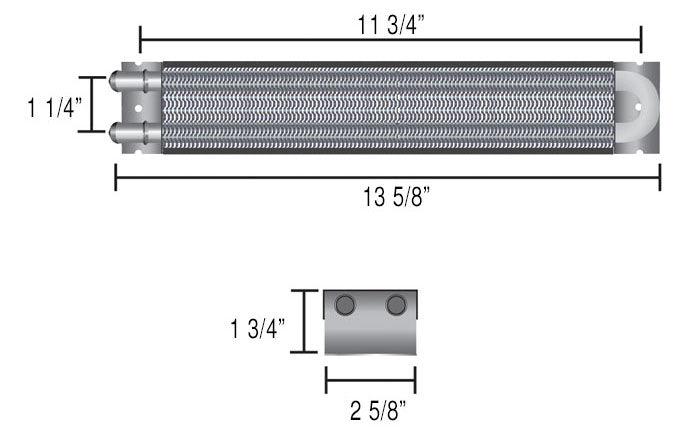 DERALE Includes Mounting Hardware Derale Derale Universal Fluid Cooler 13-3/4"L x 2-1/2"W x 1-3/4"D DP13223 SR