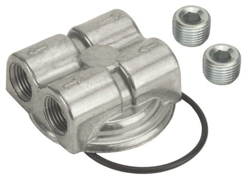 DERALE Suit Ford V6 & V8 Derale Derale Engine Spin-On Adapter - Dual Side Ports DP15746 SR