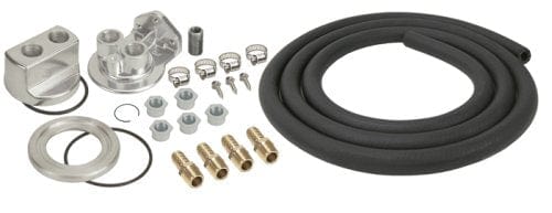 DERALE Suit Various Engine Threads, 1/2" Inlet / Outlet Ports Derale Derale Universal Single Mount - Ports Up Universal Oil Filter Relocation Kit DP1 SR
