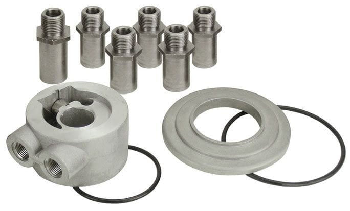 DERALE suits Various Engine Threads, 3/8" NPT Ports Derale Derale Universal Engine Sandwich Adapter DP25782 SR