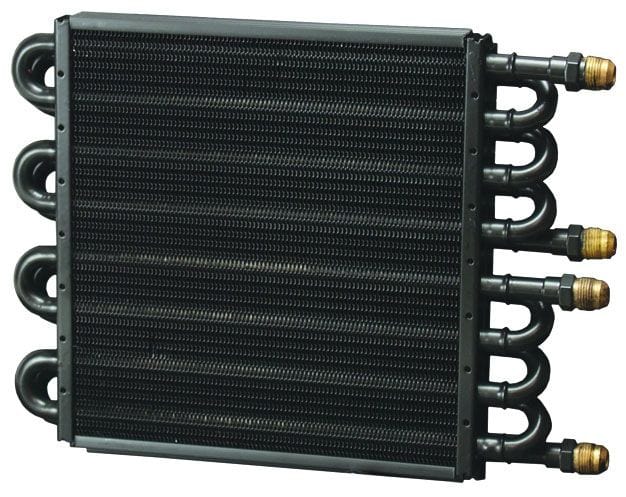 DERALE x4 -8AN Inlet/Outlet, 10-1/2" H x 9-5/8 L x 1-3/4" W Derale Dual Circuit Electra-Cool Cooler DP15301 SR