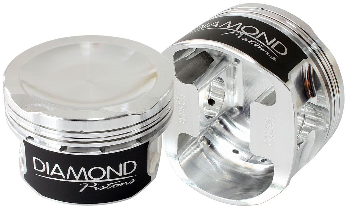 DIAMOND 3.642" bore, 3.910" stroke, 6.058" rod length, -9.0cc dome volume Diamond Pistons Ford Barra 4.0L Turbo Dish Top Forged Pistons With Rings D30204-6 SR