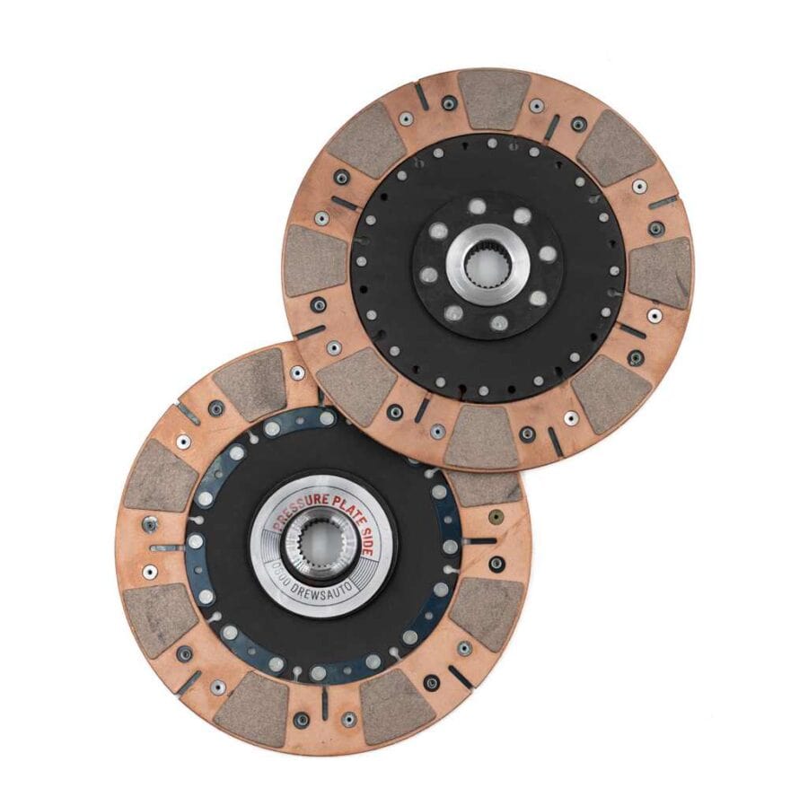 Drews Automotive Clutch Nissan Spline / Flywheel not Required / Standard Fork/Slave Configuration featuring a 16mm Carrier Stage 9 RB Twin Plate - 225mm Swaggle Ceramic Clutch Kit - 1250nm - Drews SR