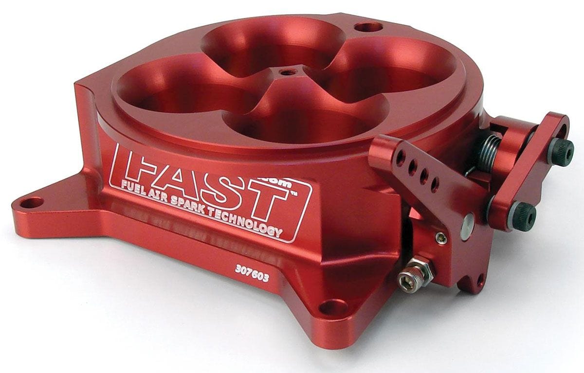 FAST Anodized Red 4150 Style, 1375 CFM, With TPS & IAC FAST Billet 4BBL Throttle Body FAST307603 SR
