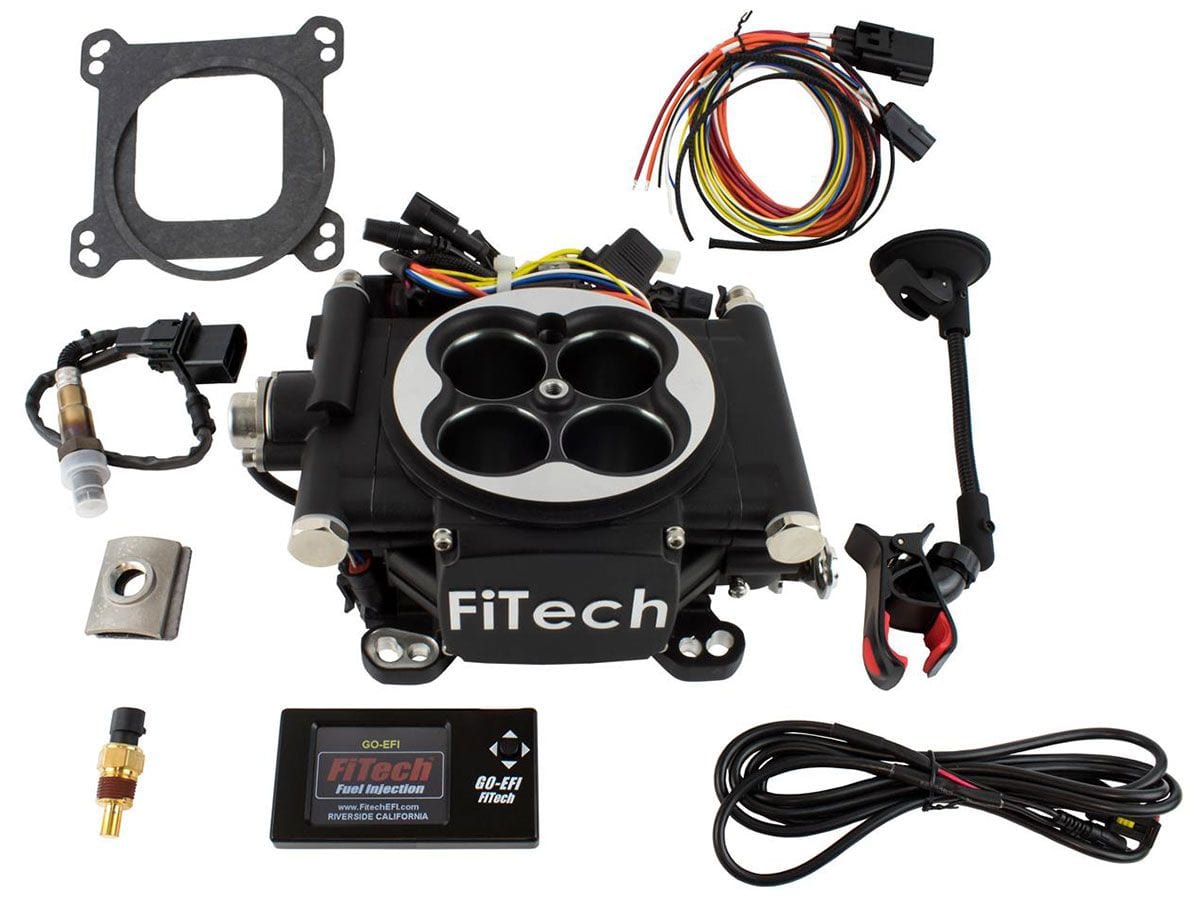 FiTech For Engines from 250 to 600 Horsepower FiTech Go EFI 4 Self Tuning Fuel Injection System - Matte Black Finish FH30002 SR