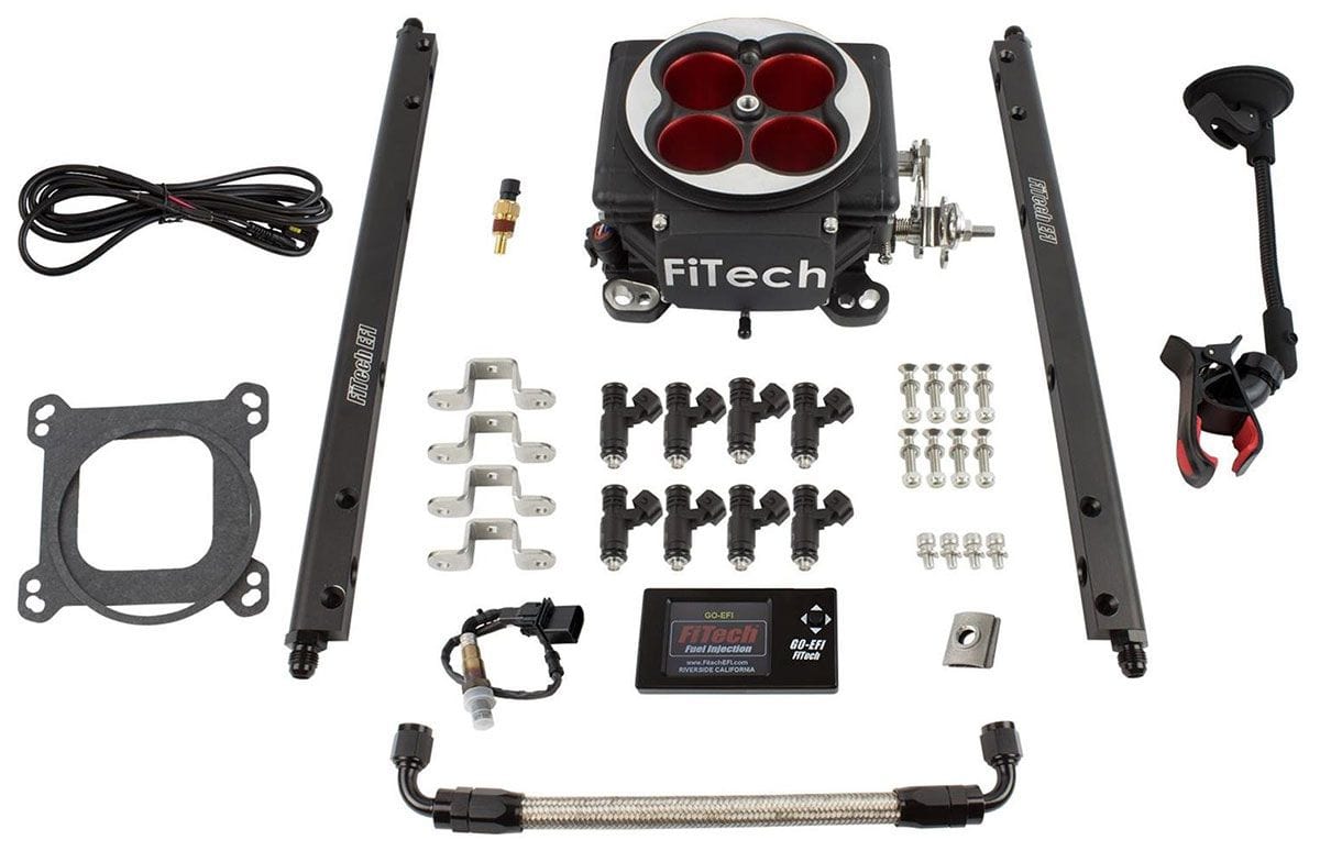 FITECH With 4BBL Throttle Body, Color Touchscreen Monitor & Mount FiTech Go Port EFI System FH30014 SR