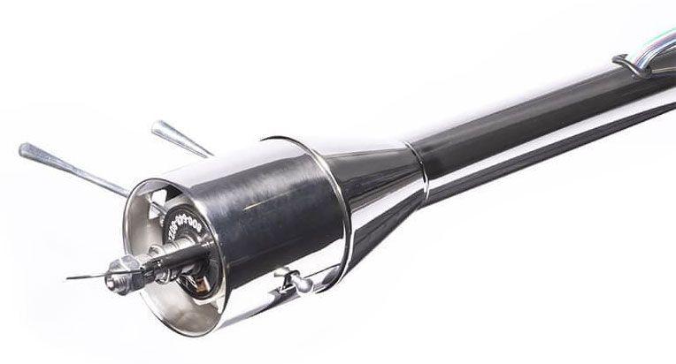 FLAMING Poilished S/S, 1" DD, 2" O.D Flaming River 32" Floor Shift Tilt Steering Column FR20006SS SR