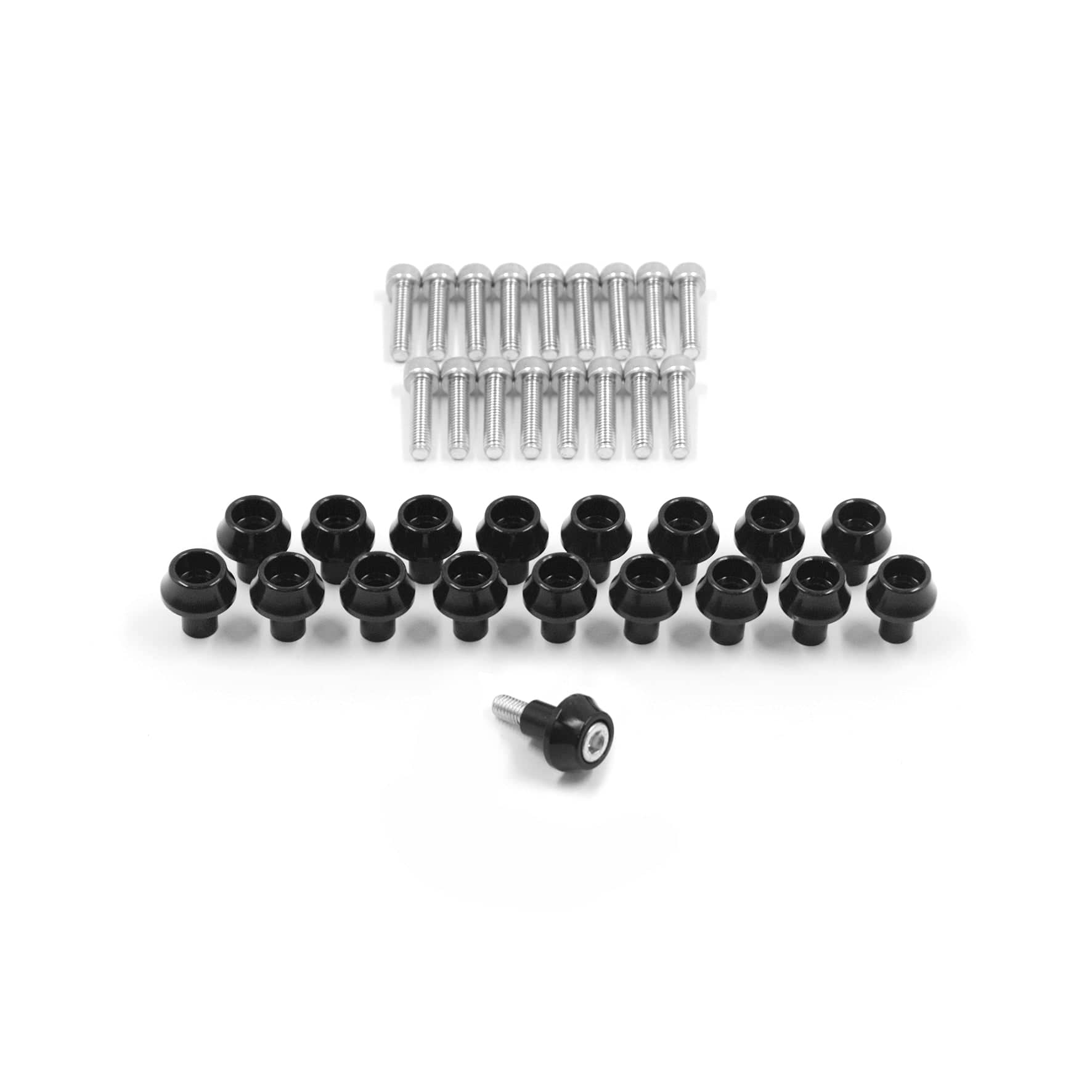 Franklin Performance Black Franklin Rocker Cover Dress-Up Bolt set for EVO 10 Engines 072-008-SILVER SR