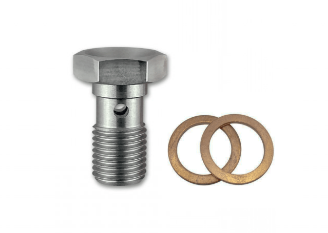 GKTECH 45507 Stainless Steel Banjo Bolt with Copper Washers SR