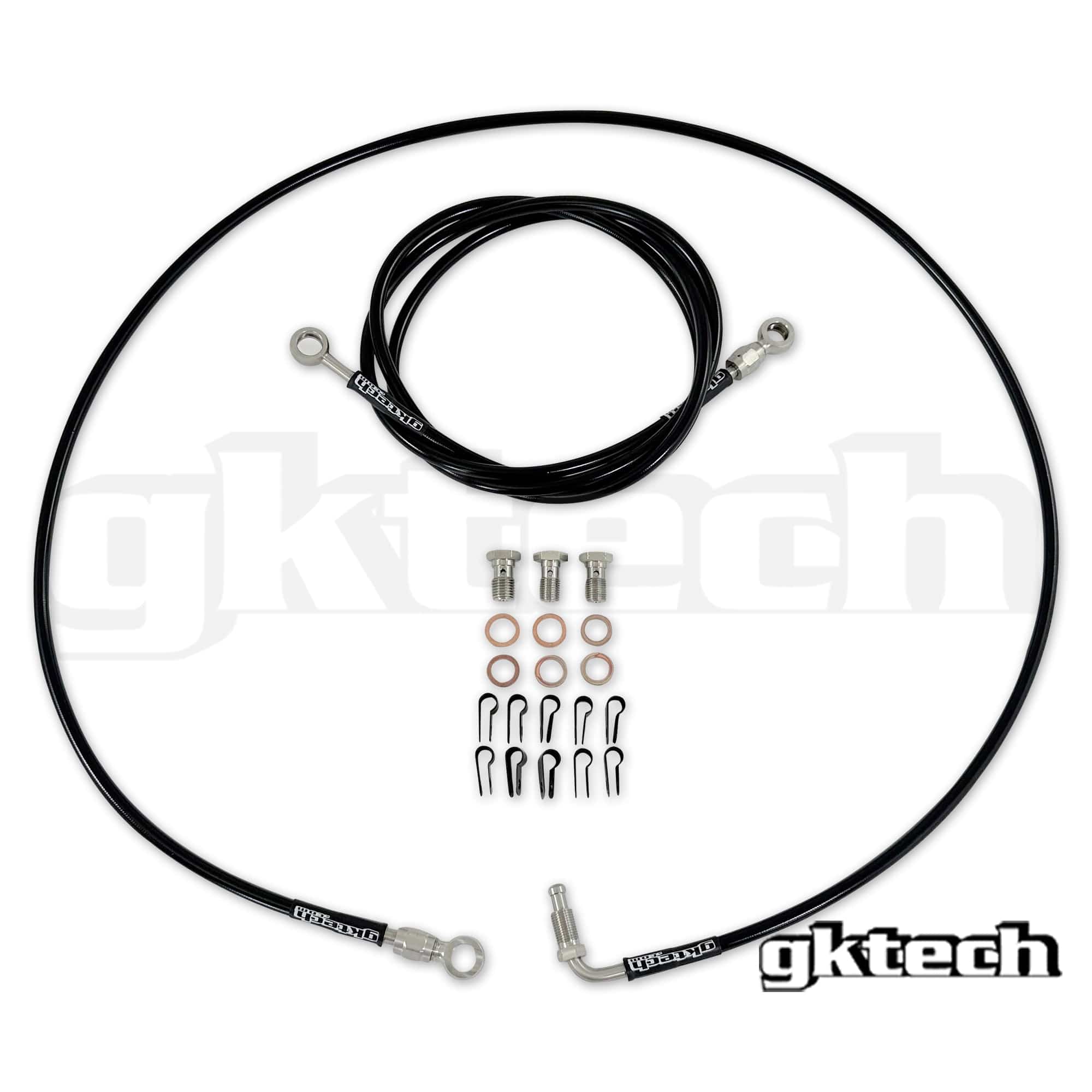 GKTECH In front of shifter - LHD In-line braided brake line kit SR