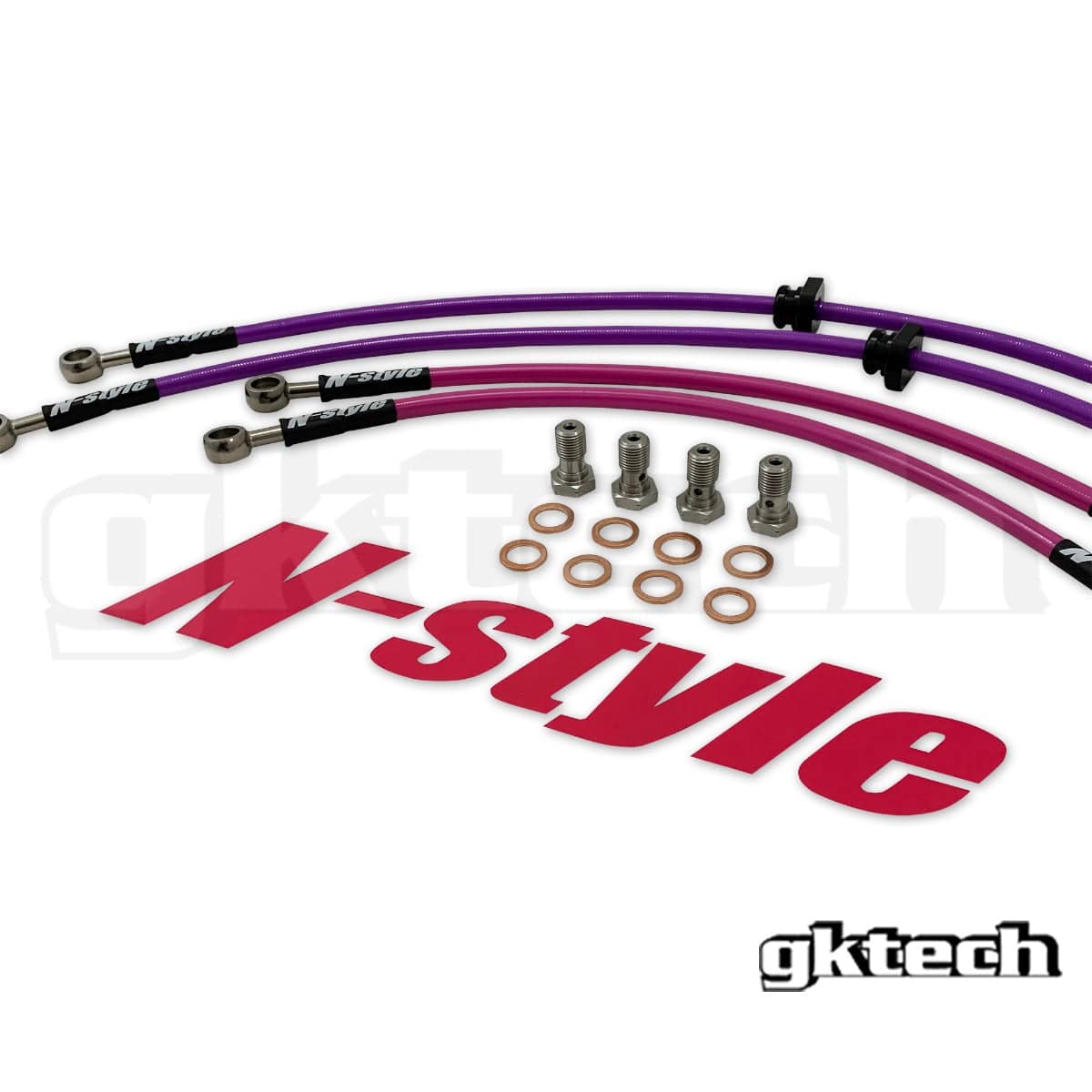 GKTECH N-Style S13/180sx braided brake lines (Front & Rear set) SR