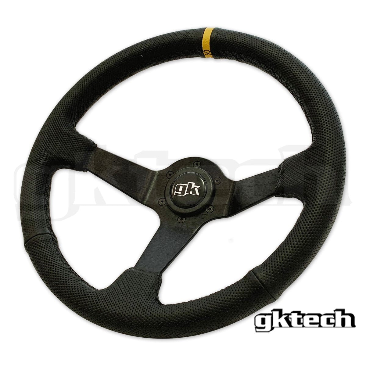 GKTECH Steering wheel 350mm Deep dished perforated leather SR
