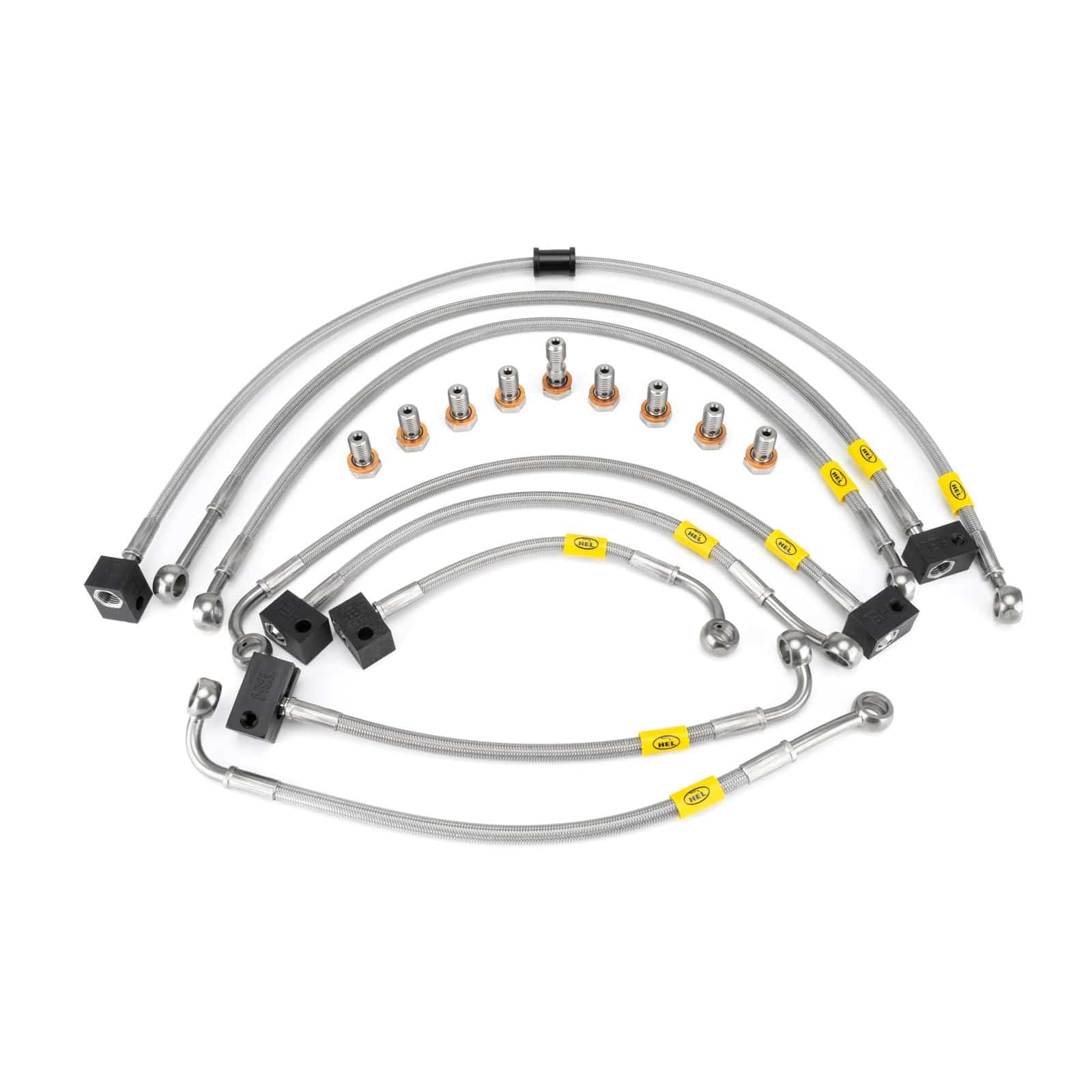 Hel Performance Braided Brake Lines - Motorcycle Yamaha FZ6 Fazer S2 ABS 2007-2010 Flexible ABS Replacement Brake Lines HEL Stainless Steel Braided SR