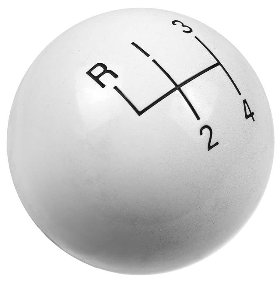 HURST 4 Speed, White High Gloss, 3/8"-16 Thread Size Hurst Classic Shifter Knob HU1630003 SR