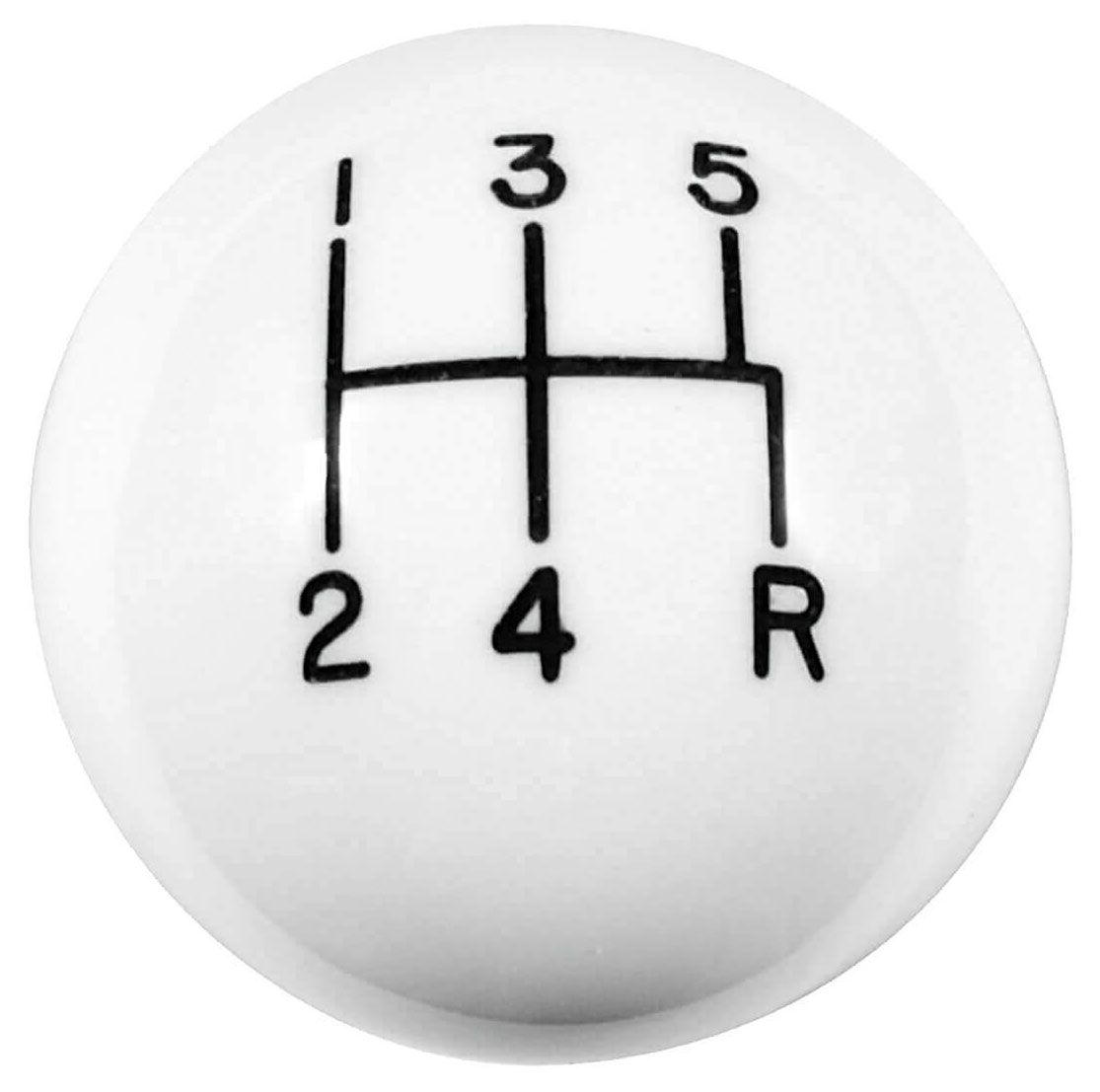 HURST 5 Speed, White High Gloss, 3/8"-16 Thread Size Hurst Classic Shifter Knob HU1630008 SR