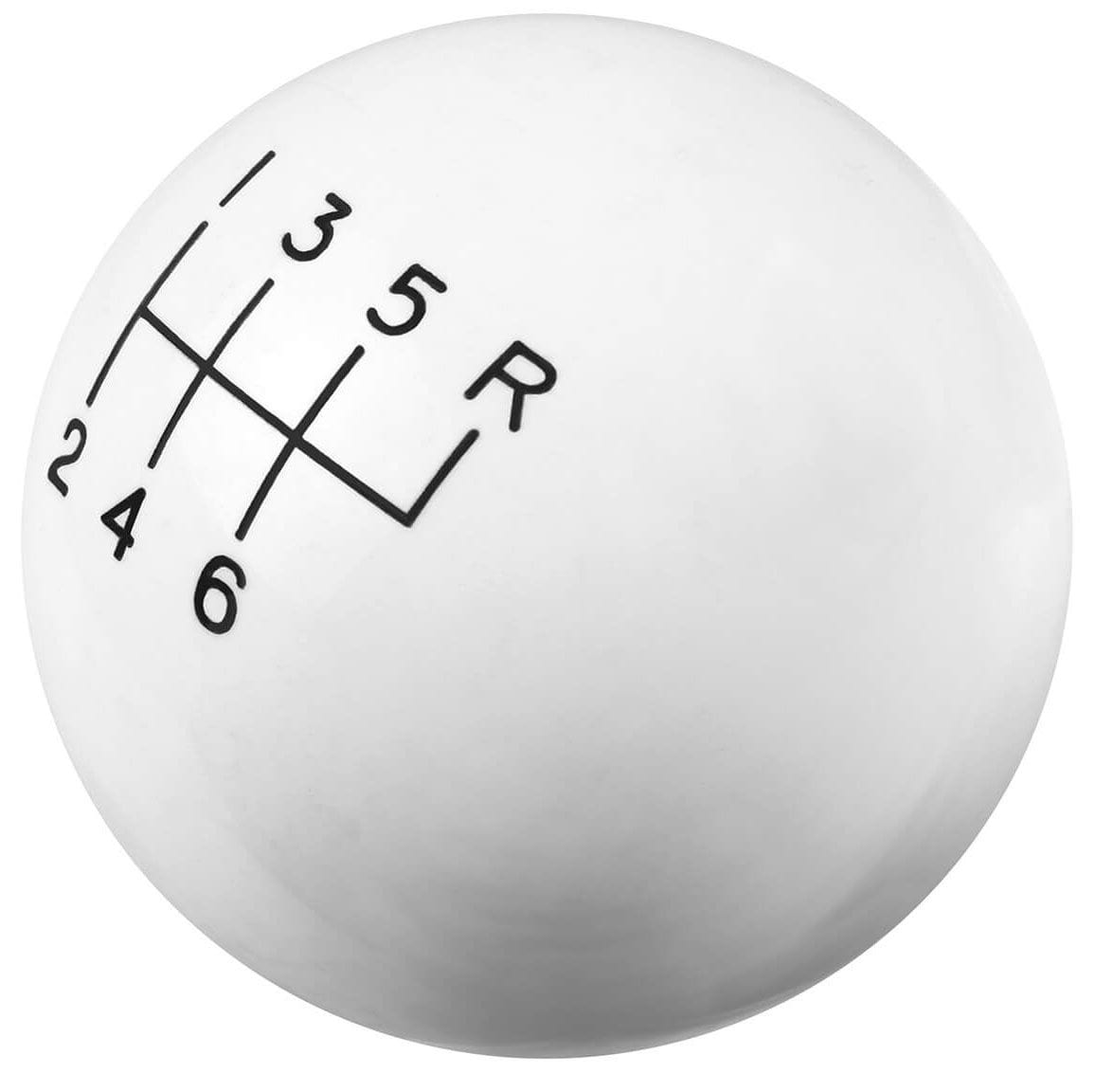 HURST 6 Speed, White High Gloss, 3/8"-16 Thread Size Hurst Classic Shifter Knob HU1630040 SR