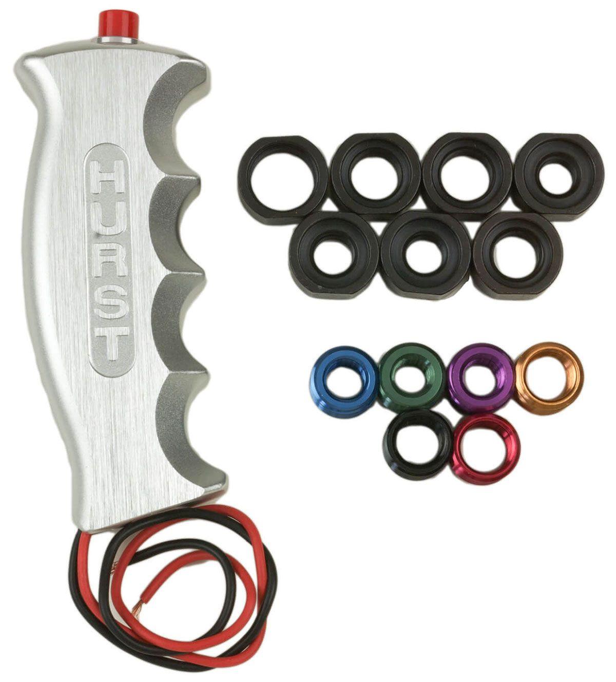 HURST CNC Machined Aluminium, 12 Volt Wwitch, 12 & 16mm Thread Hurst Pistol Grip Shifter Handle With Button HU1536200 SR