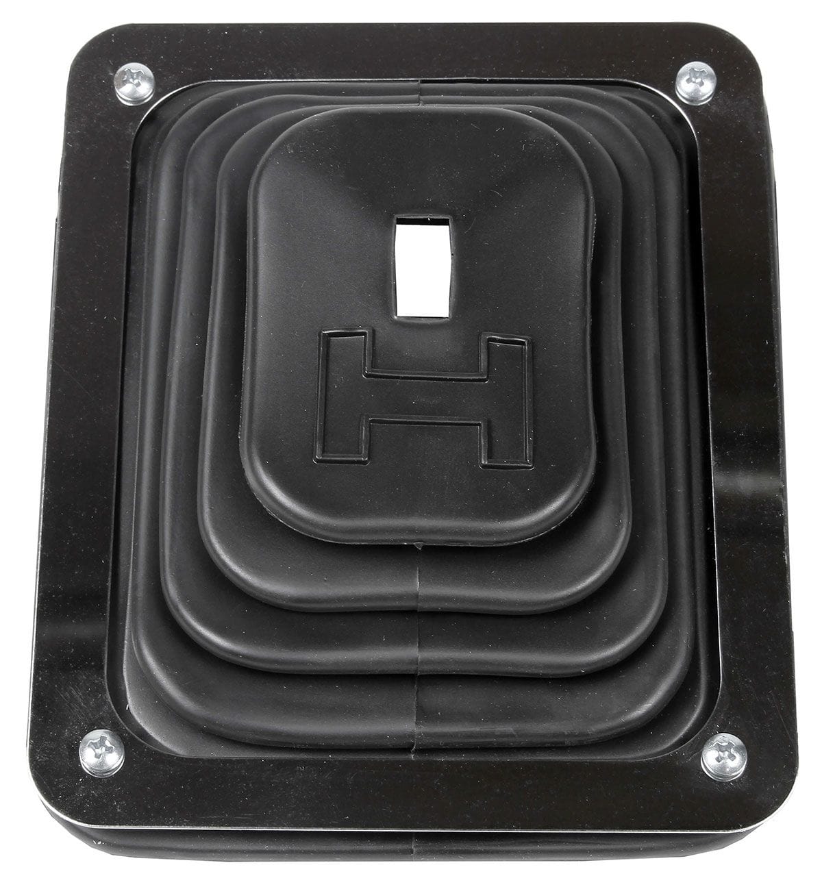 HURST Complete With Chrome Trim Plate & Mounting Hardware, 5-1/4" x 6-1/2" Hurst B-4 Shifter Boot & Plate HU1144580 SR