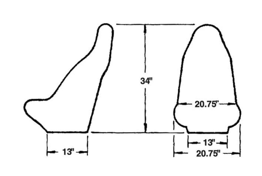 JAZ 34" H x 20.75" Use With JAZ150-141-01 Vinyl Seat Cover Jaz Products Pro High Back Poly Seat JAZ100-140-01 SR