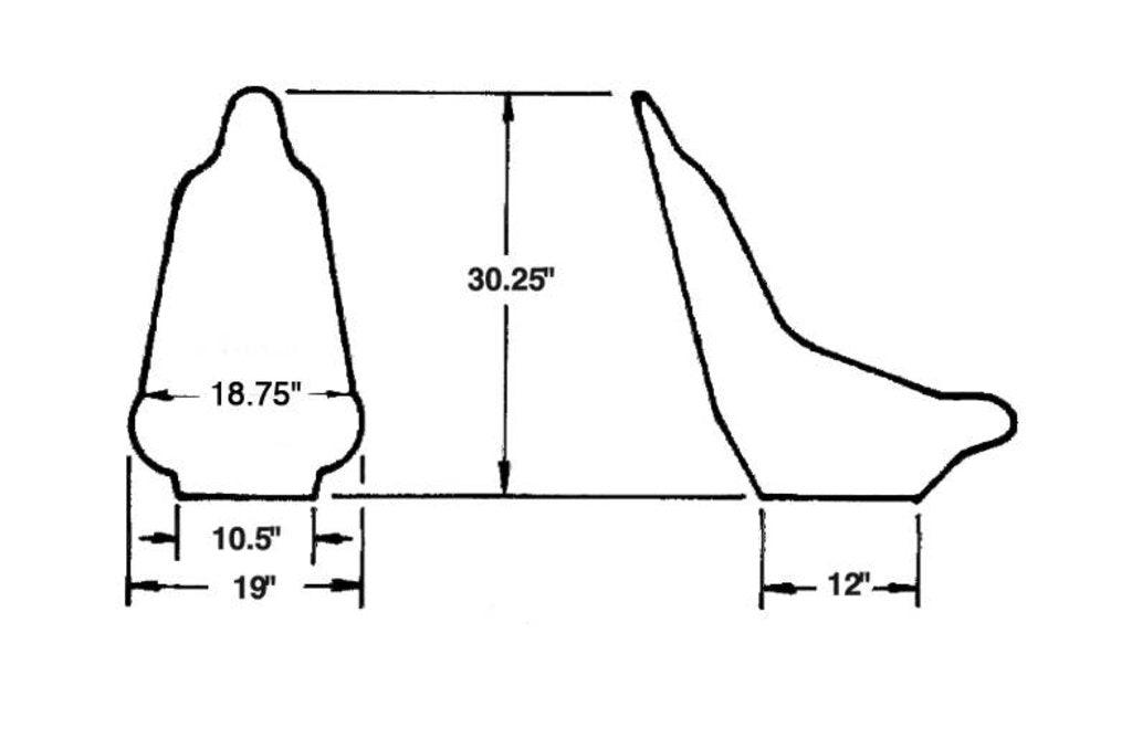 JAZ Black Finish. (30.25" High x 19" Wide) Jaz Products Mini Pro Stock Poly Seat JAZ100-110-01 SR
