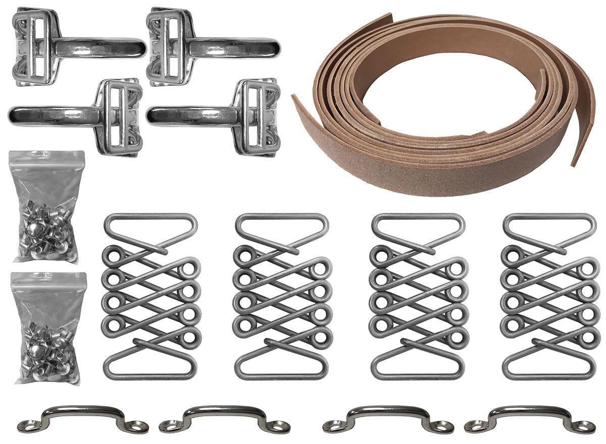 LIMEWORKS With leather Straps Lime Works Vintage Hot Rod Brass Hood Strap Kit LWVHSKB SR