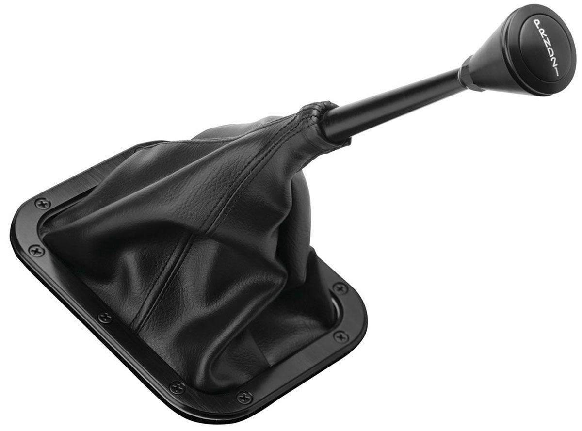 LOKAR 6-3/4" x 5-1/4" Lokar Black Billet Rectangular Shifter Boot Ring with Boot LK-X70-BFMB SR