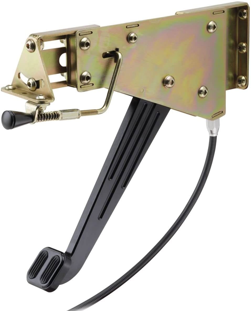 LOKAR Black Billet Aluminum Foot Brake With Solid Arm & Ball-Milled Pad Lokar Under Dash Foot Operated Emergency Brake LK-XEFB-9000 SR