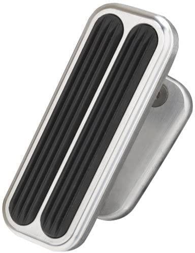 LOKAR Brushed Rectangle Pad With Rubber Insert 1-1/2" x 4" Lokar Billet Aluminum Adjustable Foot Rests LK-BFR-6116 SR