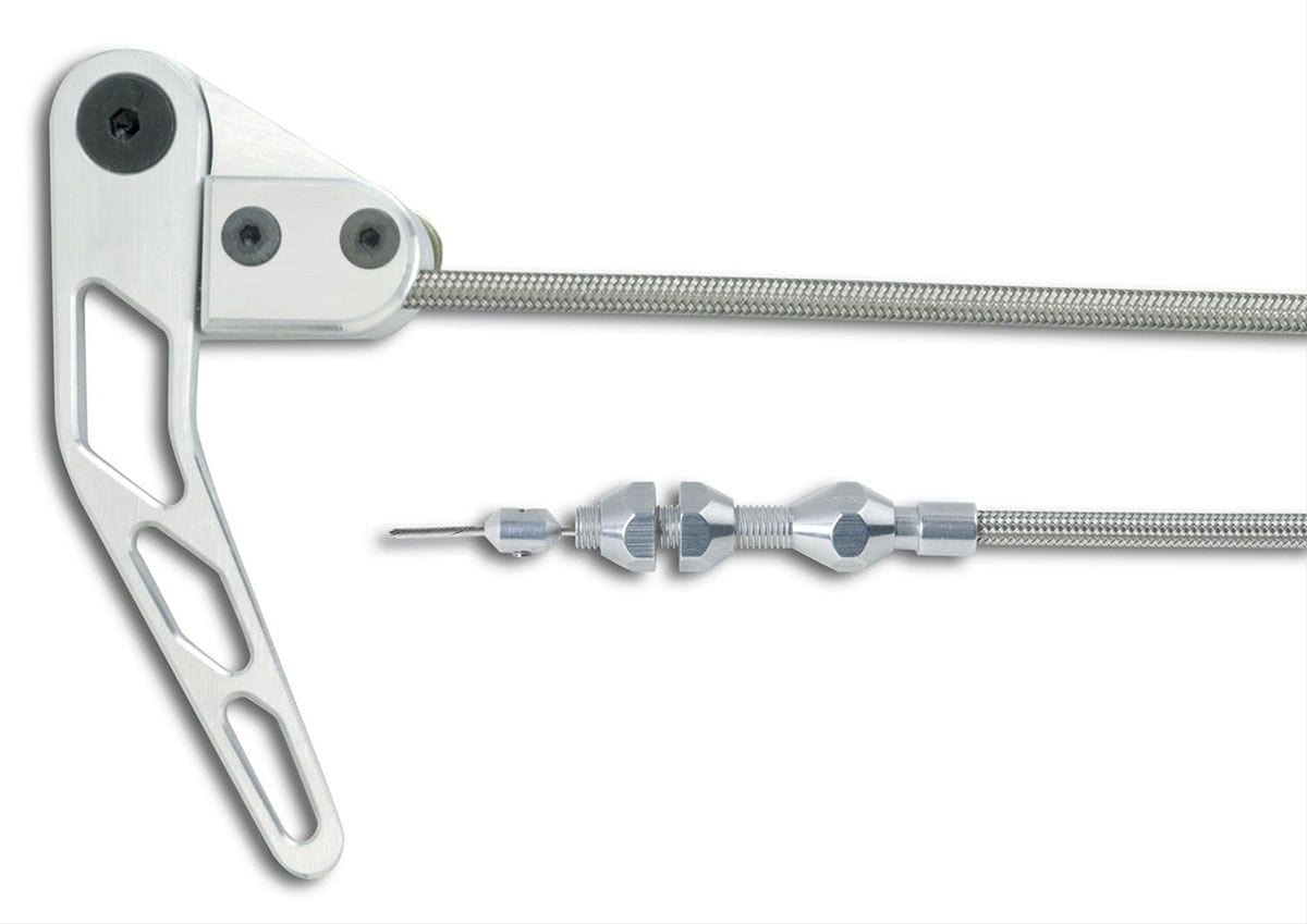 LOKAR Lokar Bonnet Release Cable Kit (Right Hand) Braided Stainless Steel Housing - Brushed SR