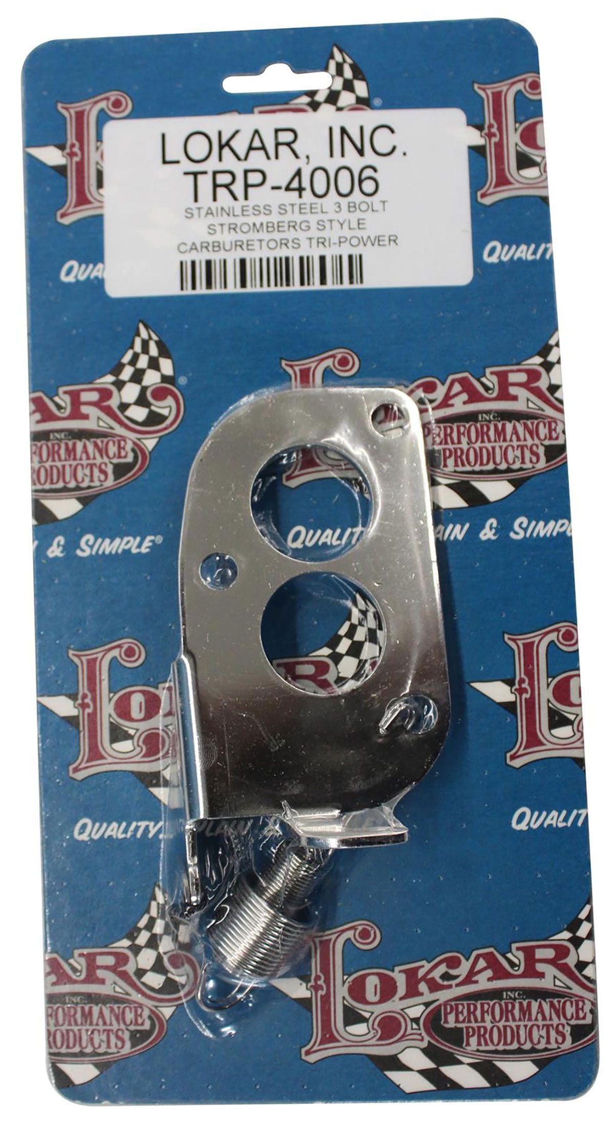 LOKAR Stainless Steel Suit 3 Bolt Stromberg Style Carburetors Tri- Power Th Lokar Throttle/Kickdown Cable Mounting Bracket LK-TRP-4006 SR
