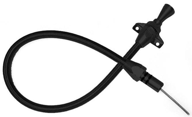 LOKAR Suit Ford C-4 Firewall Mount (Pan Fill) Lokar Hi-Tech Black S/S Transmission Dipstick LK-XTD-30C4FMPAN SR