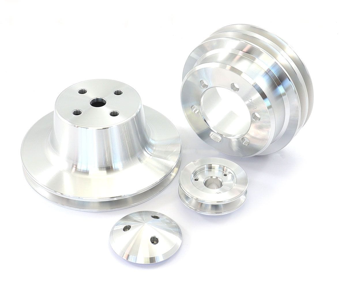 MARCH Billet Aluminium, Suit Chrysler 318-360 1970-On, Driver Side Lower Ra March Performance March Performance 2-Groove V-Belt Pulley Set MPP10255 SR