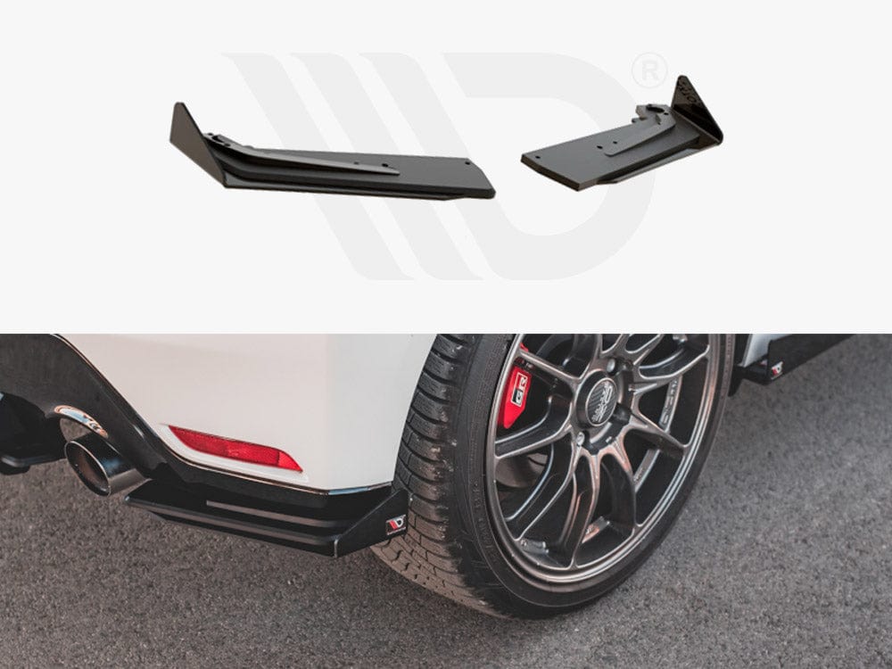 Maxton Design Black + Gloss Flaps Racing Durability Rear Side Splitters (+flaps) Toyota GR Yaris MK4 2020- Maxton Design SR