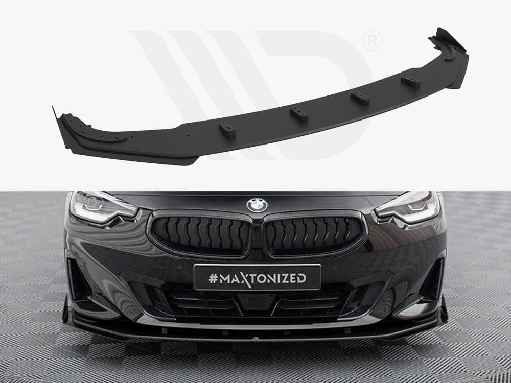 Maxton Design Black + Gloss Flaps Street PRO Front Splitter + Flaps BMW 2 Coupe G42 Maxton Design SR