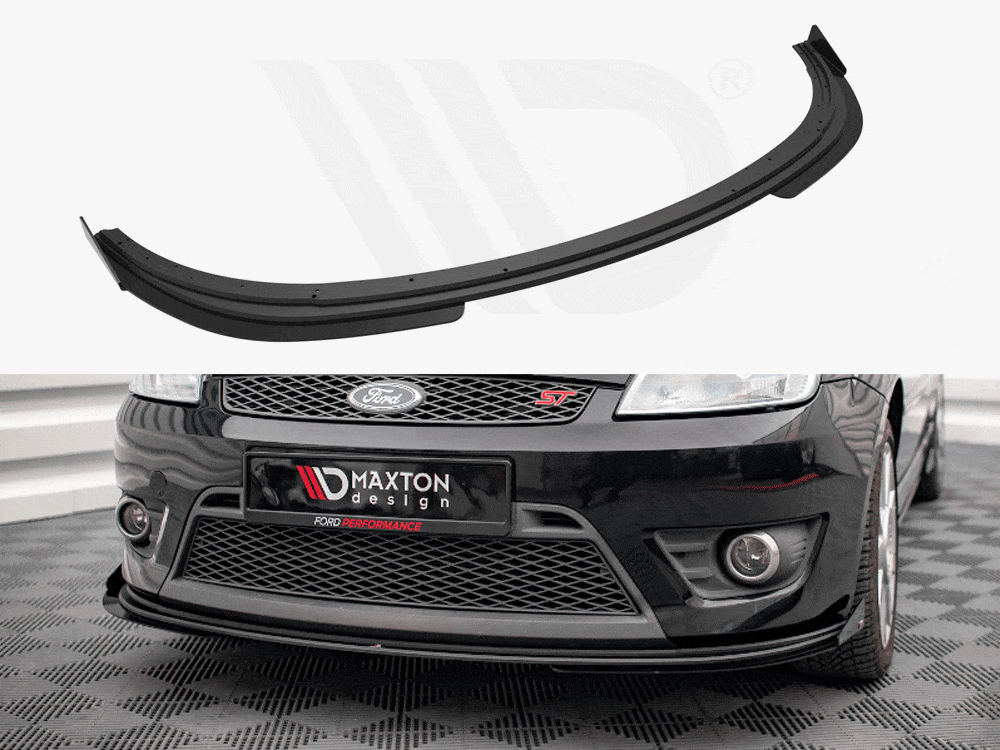 Maxton Design Black + Gloss Flaps Street PRO Front Splitter V.1 + Flaps Ford Fiesta ST Mk6 Maxton Design SR
