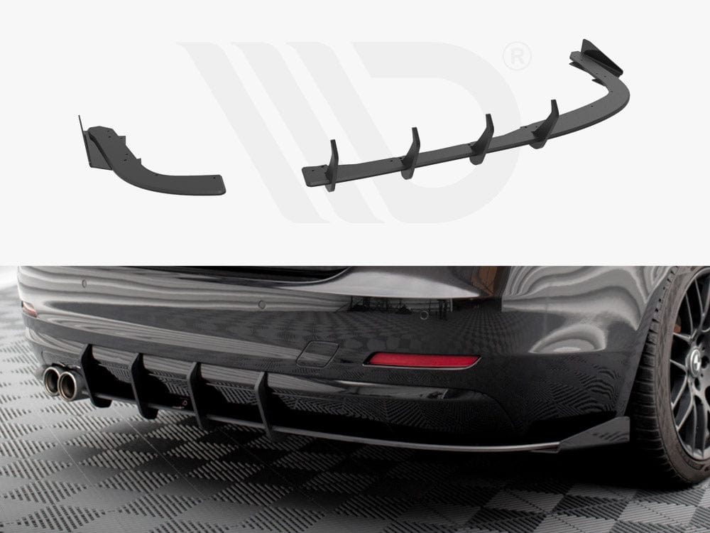Maxton Design Black + Gloss Flaps Street PRO Rear Diffuser + Flaps BMW 4 Gran Coupe F36 Maxton Design SR