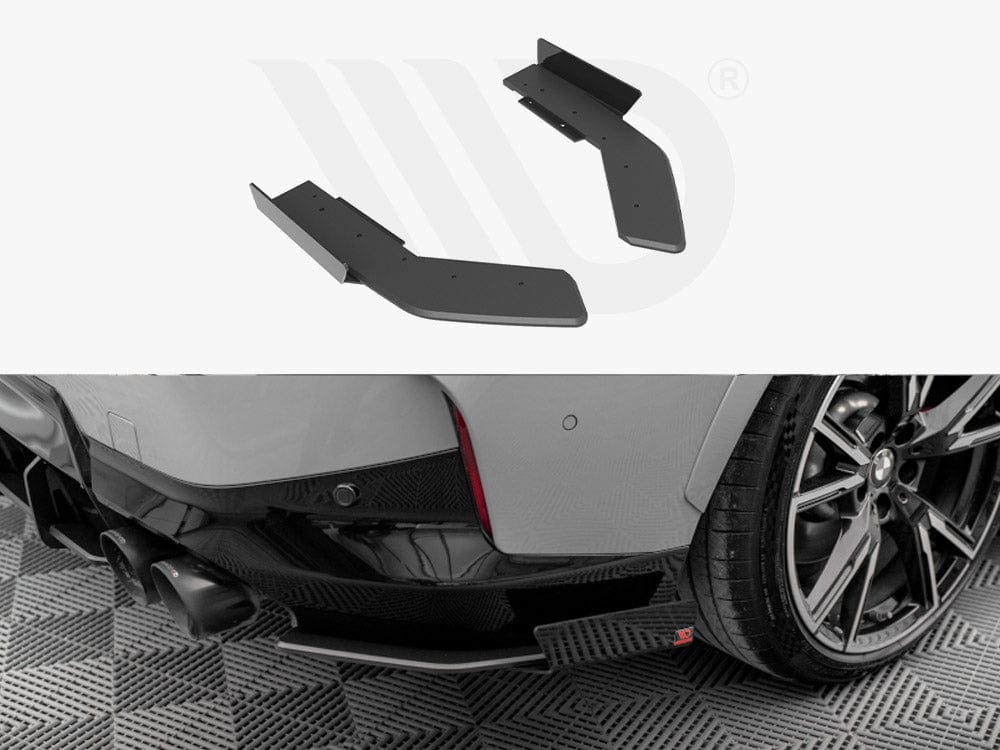 Maxton Design Black + Gloss Flaps Street Pro Rear Side Splitters + Flaps BMW 2 Coupe M240i G42 Maxton Design SR