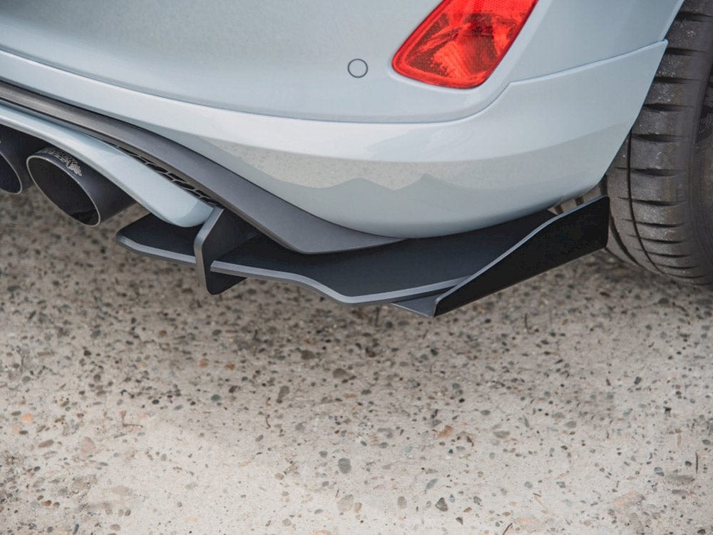 Maxton Design Black-Red + Gloss Flaps Rear Diffuser + Flaps Ford Fiesta Mk8 ST 2018- Maxton Design SR