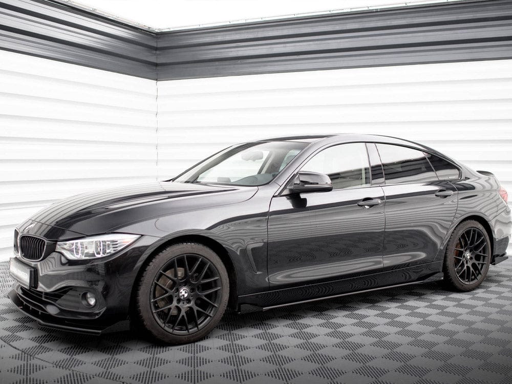 Maxton Design Black-Red + Gloss Flaps Street PRO Side Skirts Diffusers + Flaps BMW 4 Gran Coupe F36 Maxton Design SR