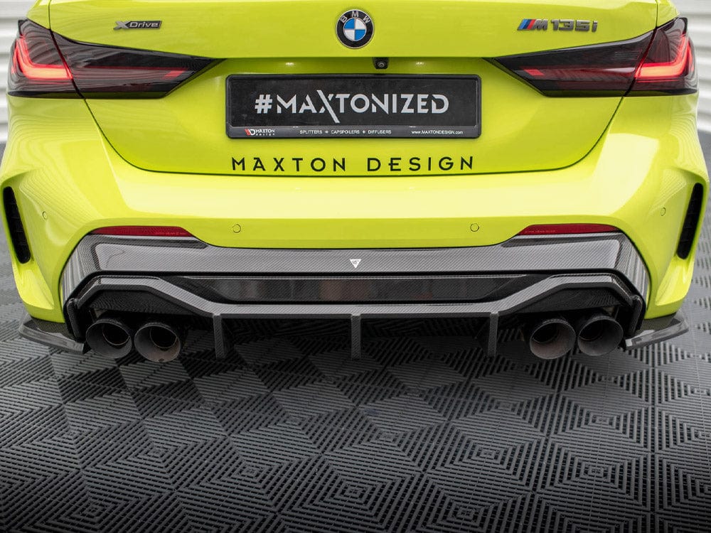 Maxton Design CARBON / Burnt Titanium Trims Carbon Fiber Rear Diffuser V.1 + Milltek Sport Exhaust BMW 1 F40 M-Pack / M135i Maxton Design SR